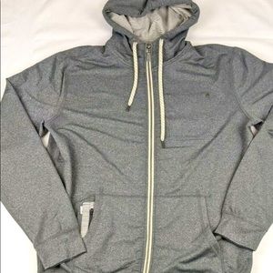 Vuori Men's Movement Full Zip Dark Grey Hoodie, Mens Size Large